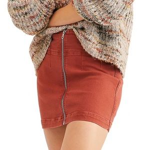 NWOT Free People Virgo Zip-Front Mini Skirt